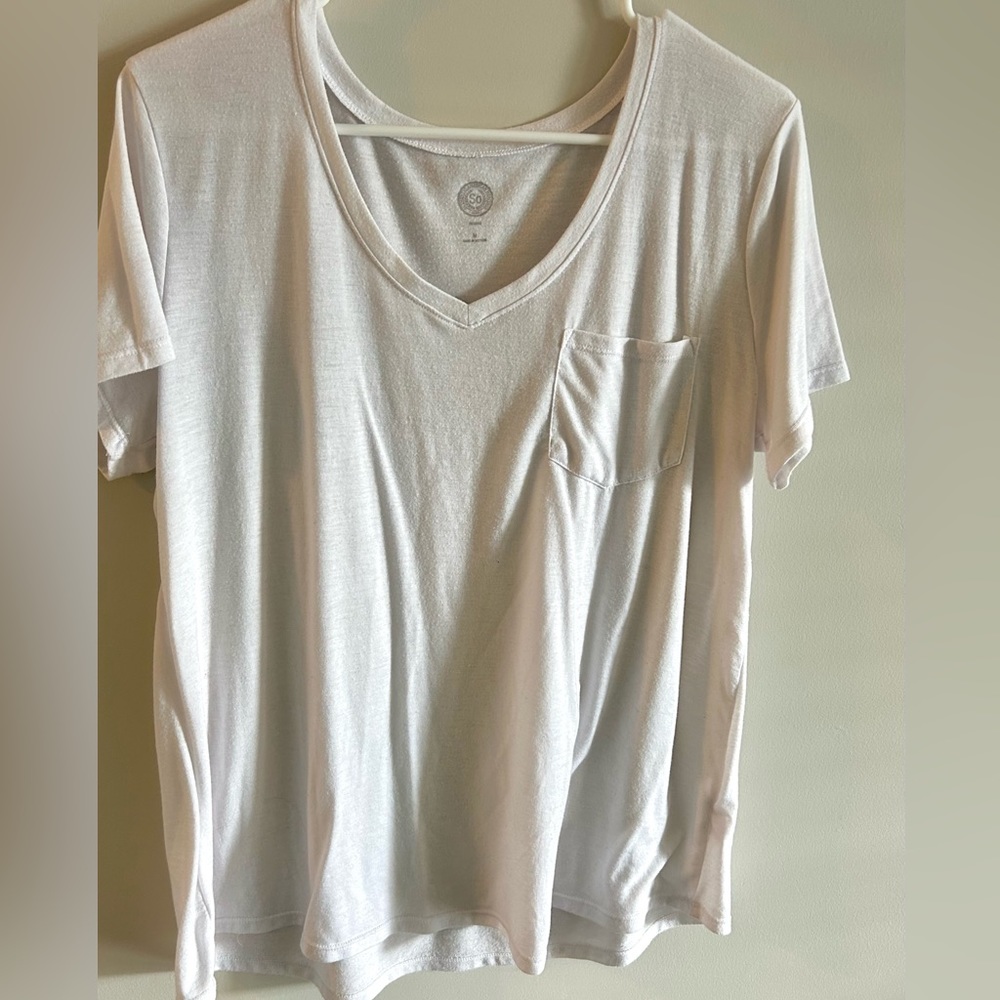 Oversized White Pocket Tee